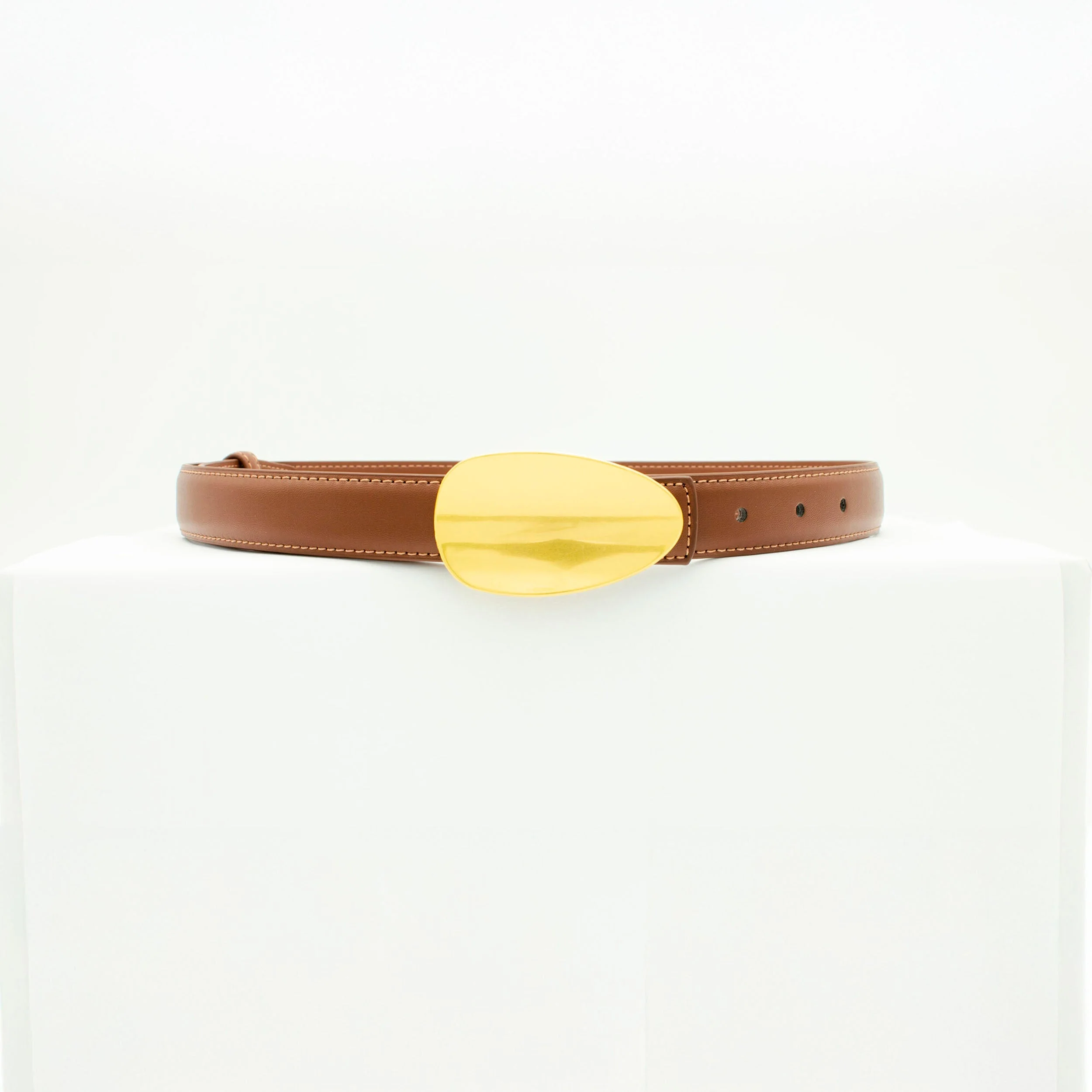 Sleek belt - Brown/gold
