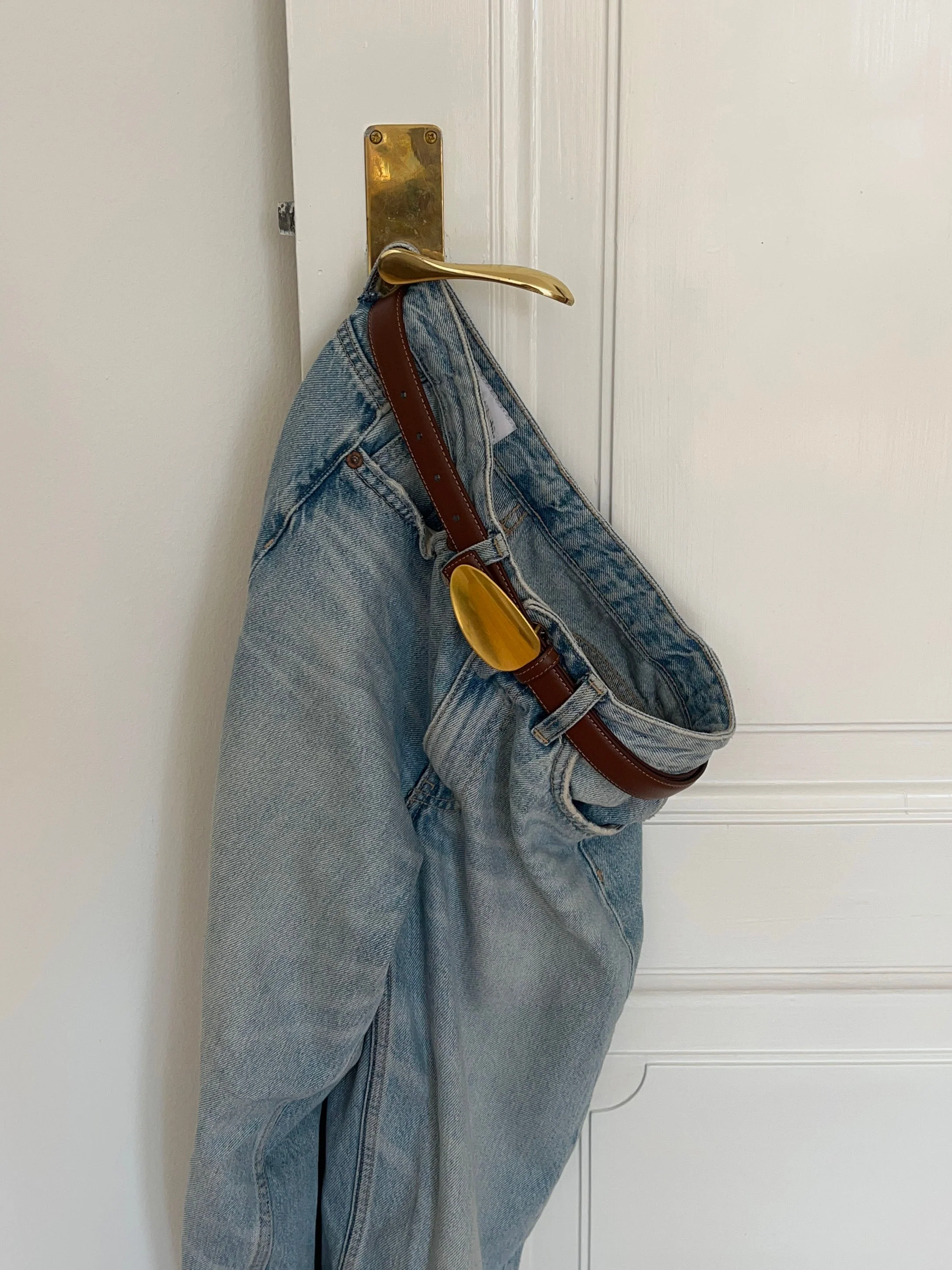 Sleek belt - Brown/gold