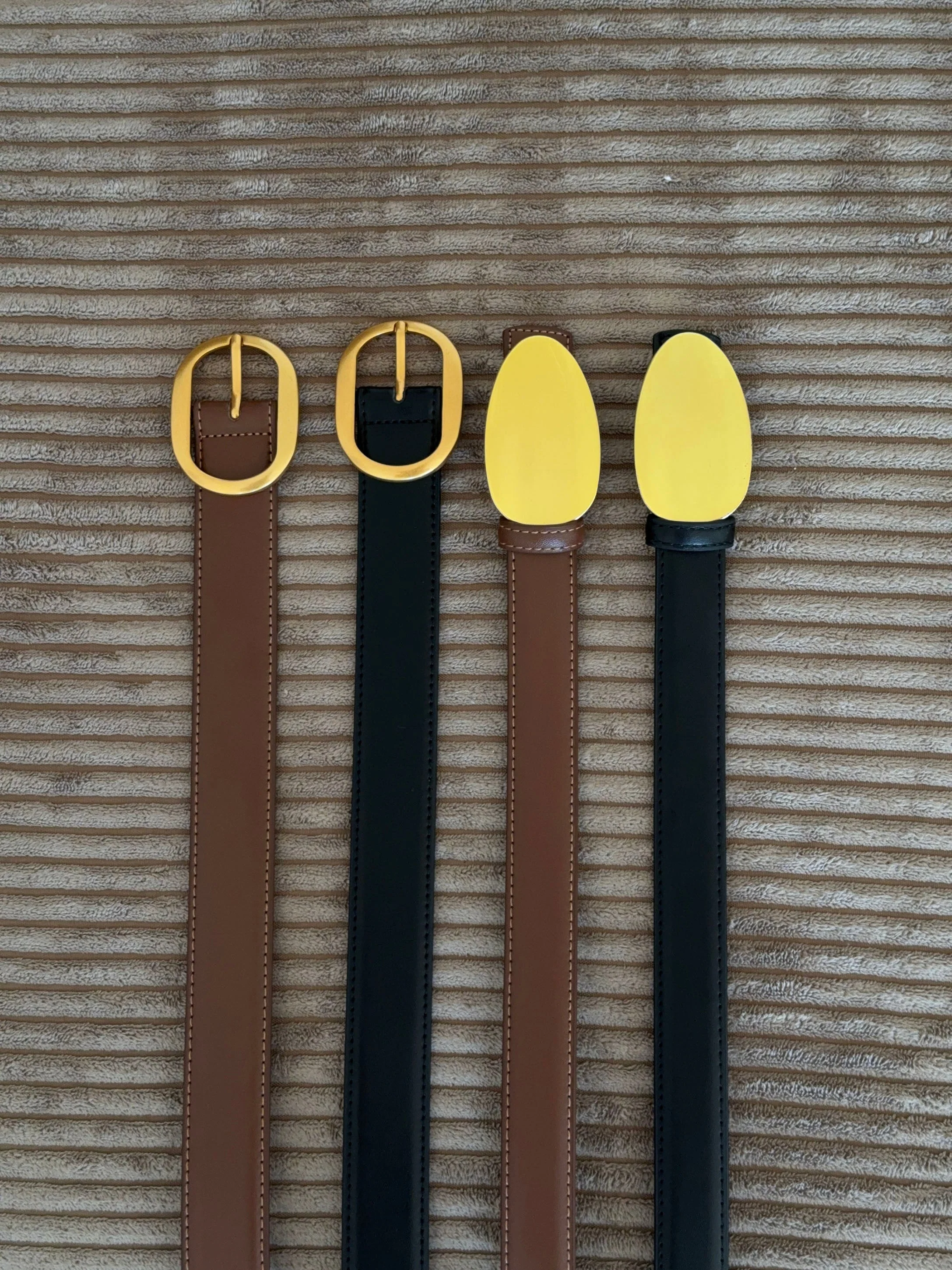 Sleek belt - Brown/gold