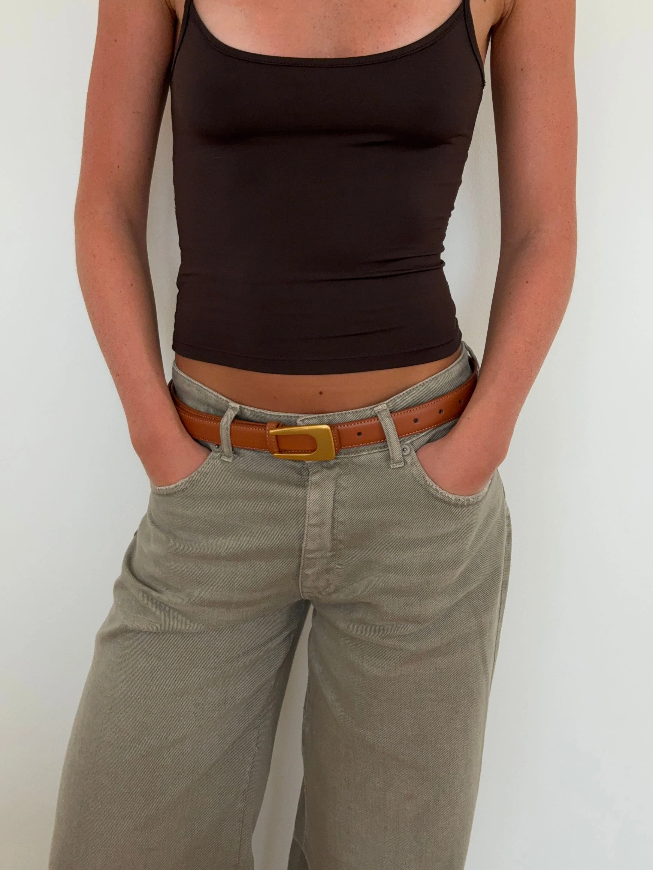 Edge belt - Brun/gold