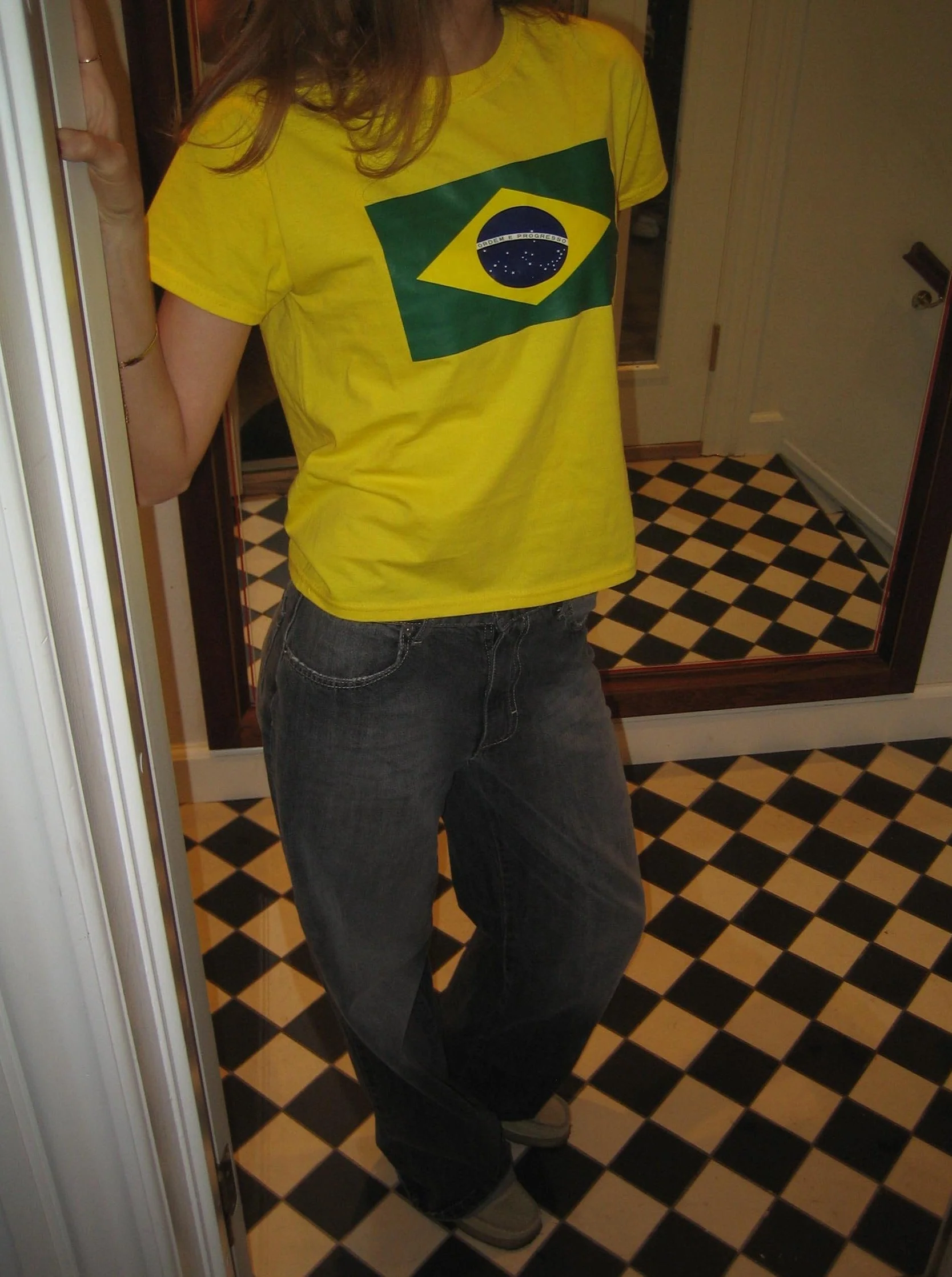 "Brazil flag" baby tee - yellow