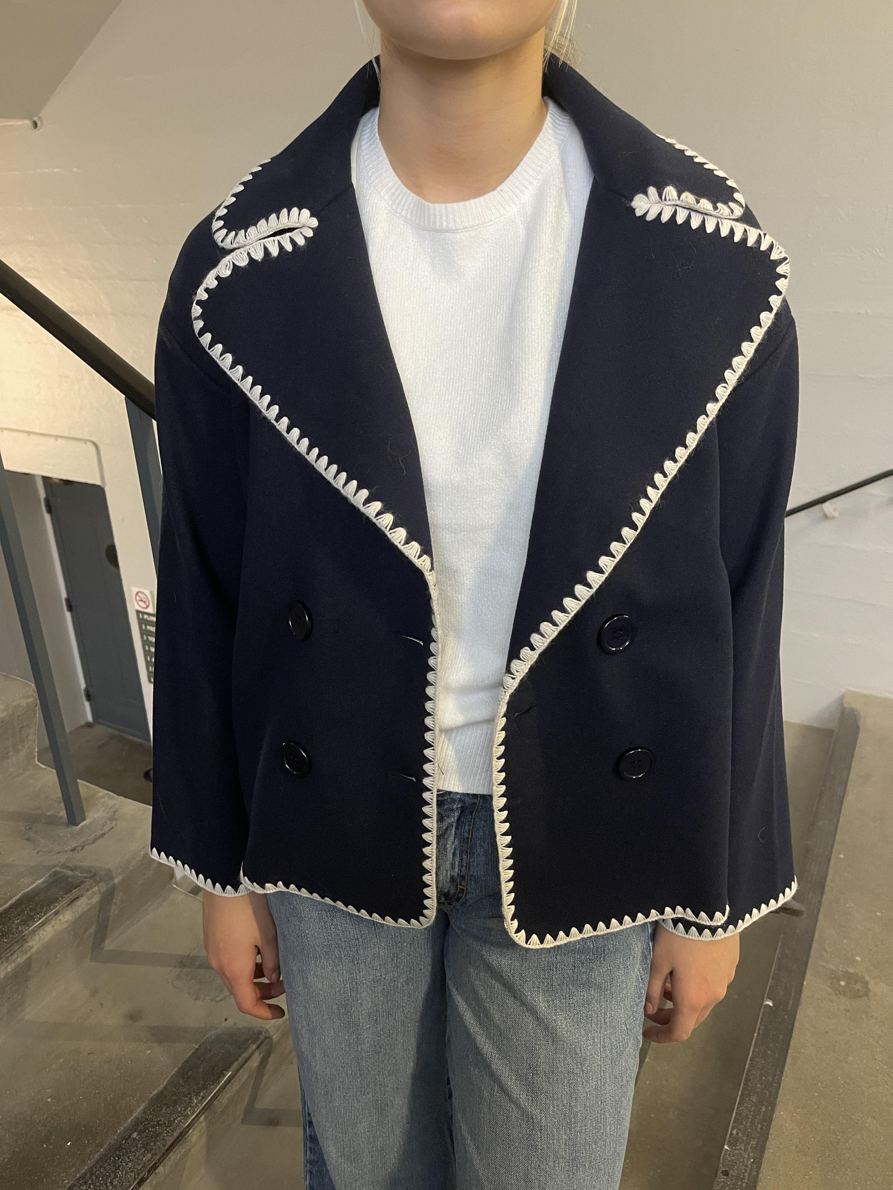 Adele stitching jacket - Navy