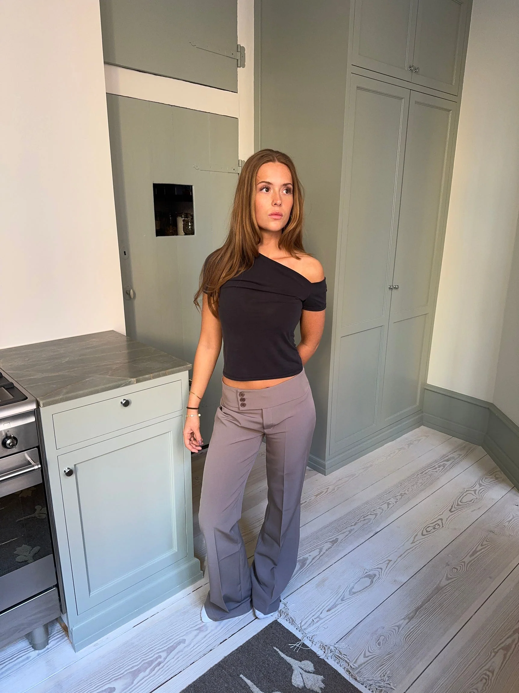 Adelita low waisted suit pants - Taupe