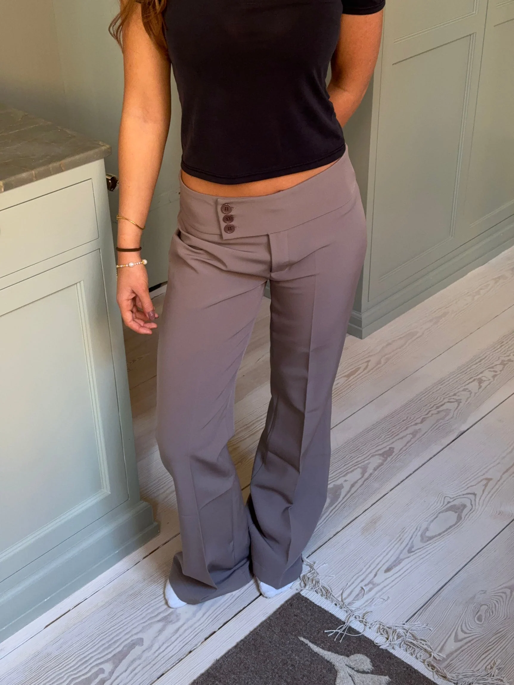 Adelita low waisted suit pants - Taupe