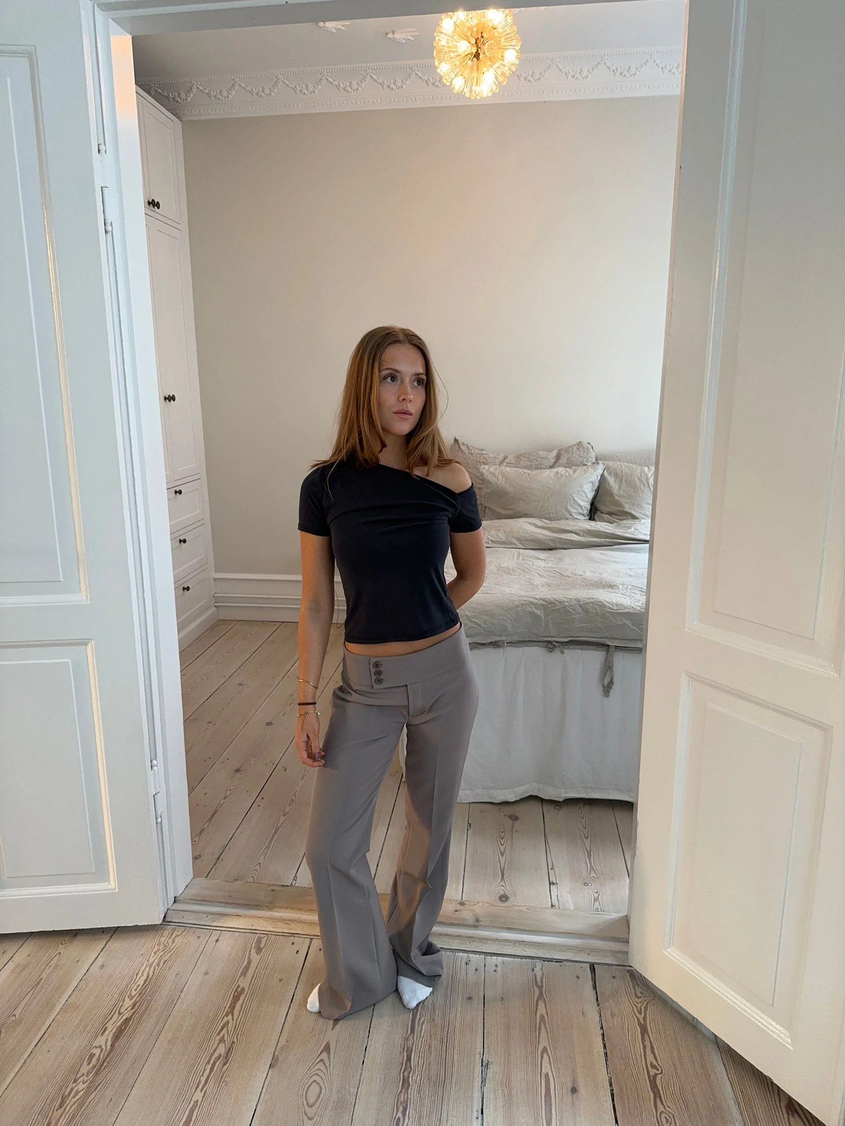 Adelita low waisted suit pants - Taupe
