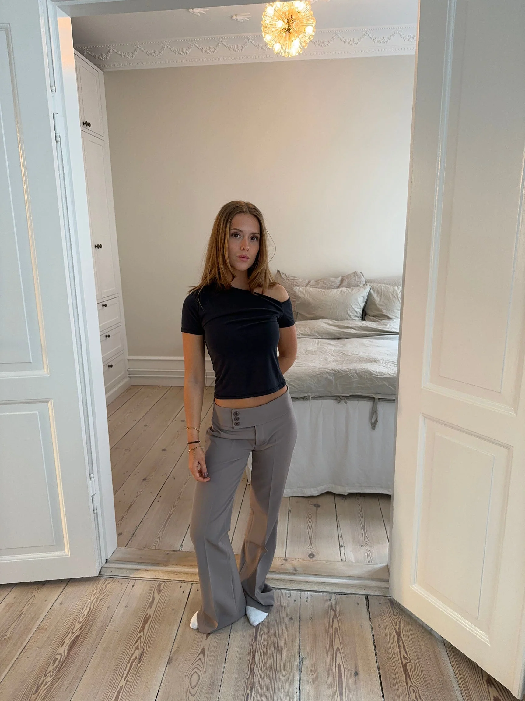 Adelita low waisted suit pants - Taupe