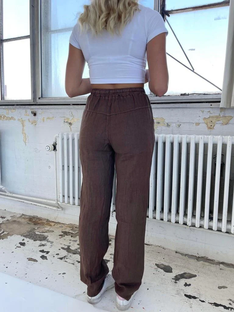 Aino linen pants - brown
