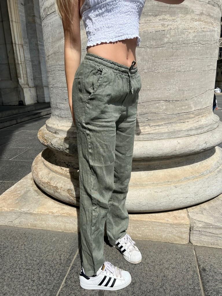 Aino linen pants - kaki 3 Aino linen pants - kaki