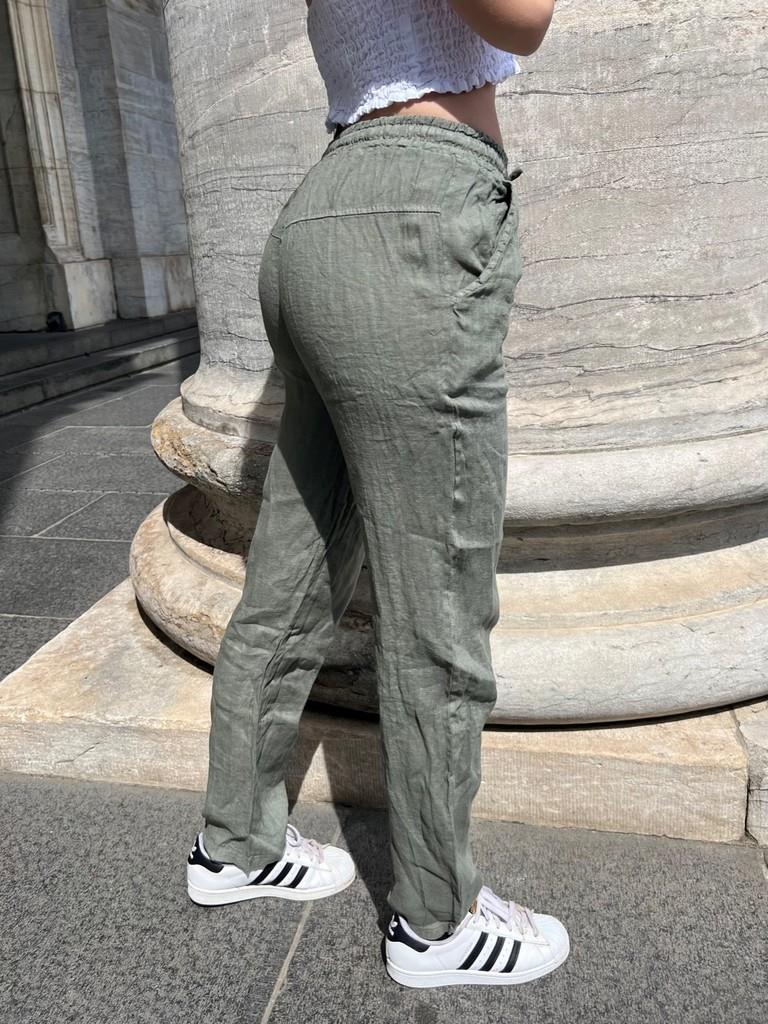 Aino linen pants - kaki 4 Aino linen pants - kaki