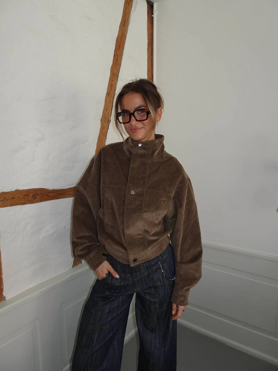 Bruno corduroy bomber jacket – Brown