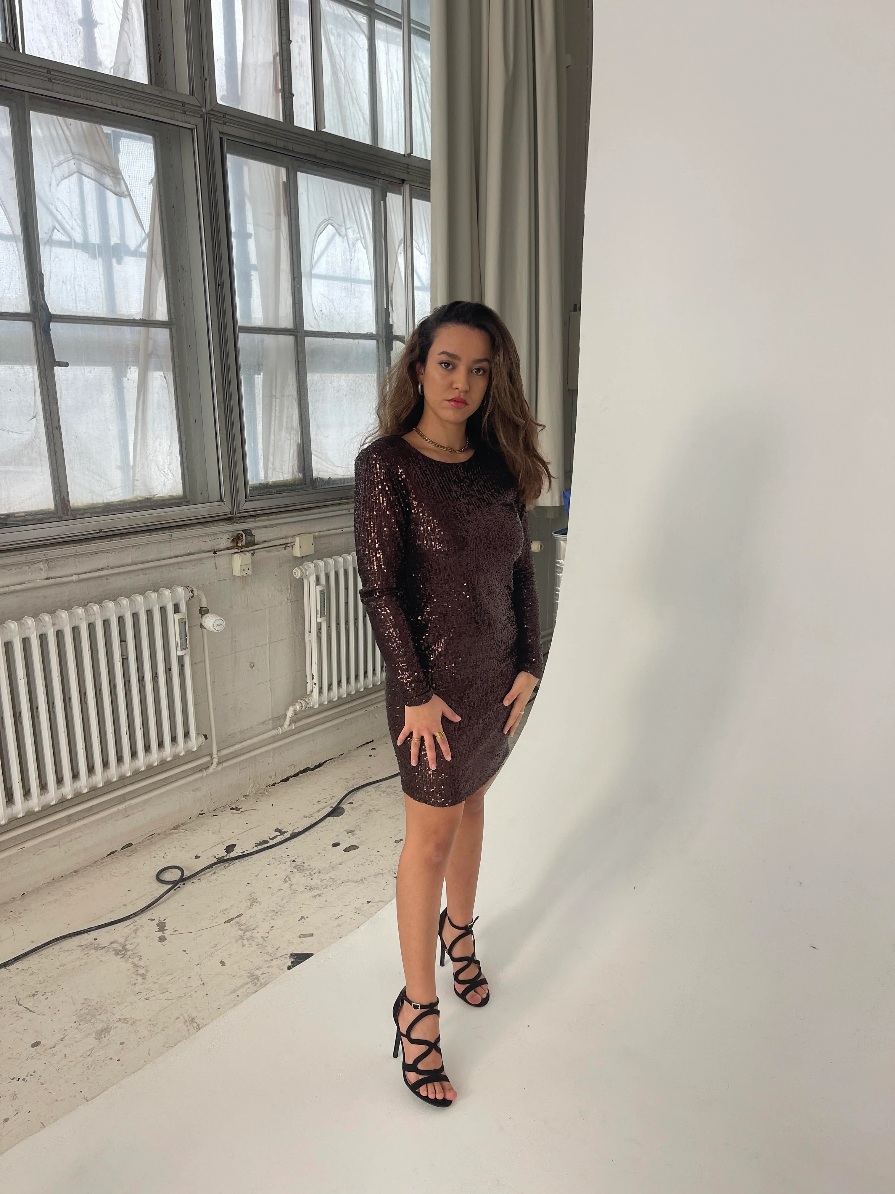 Althea sequin dress - Brown