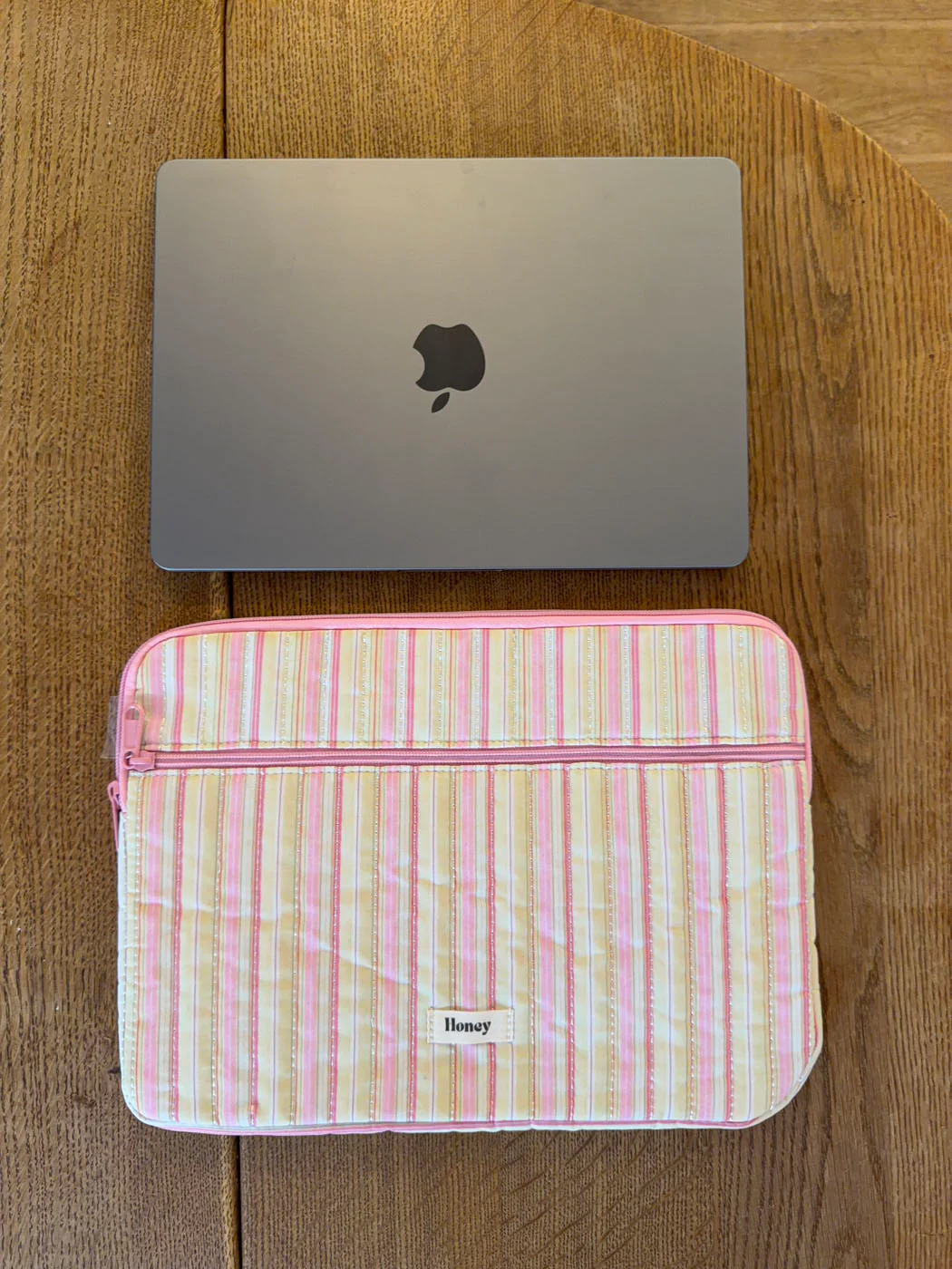 Honey computer sleeve - Pink med lyse gule striber
