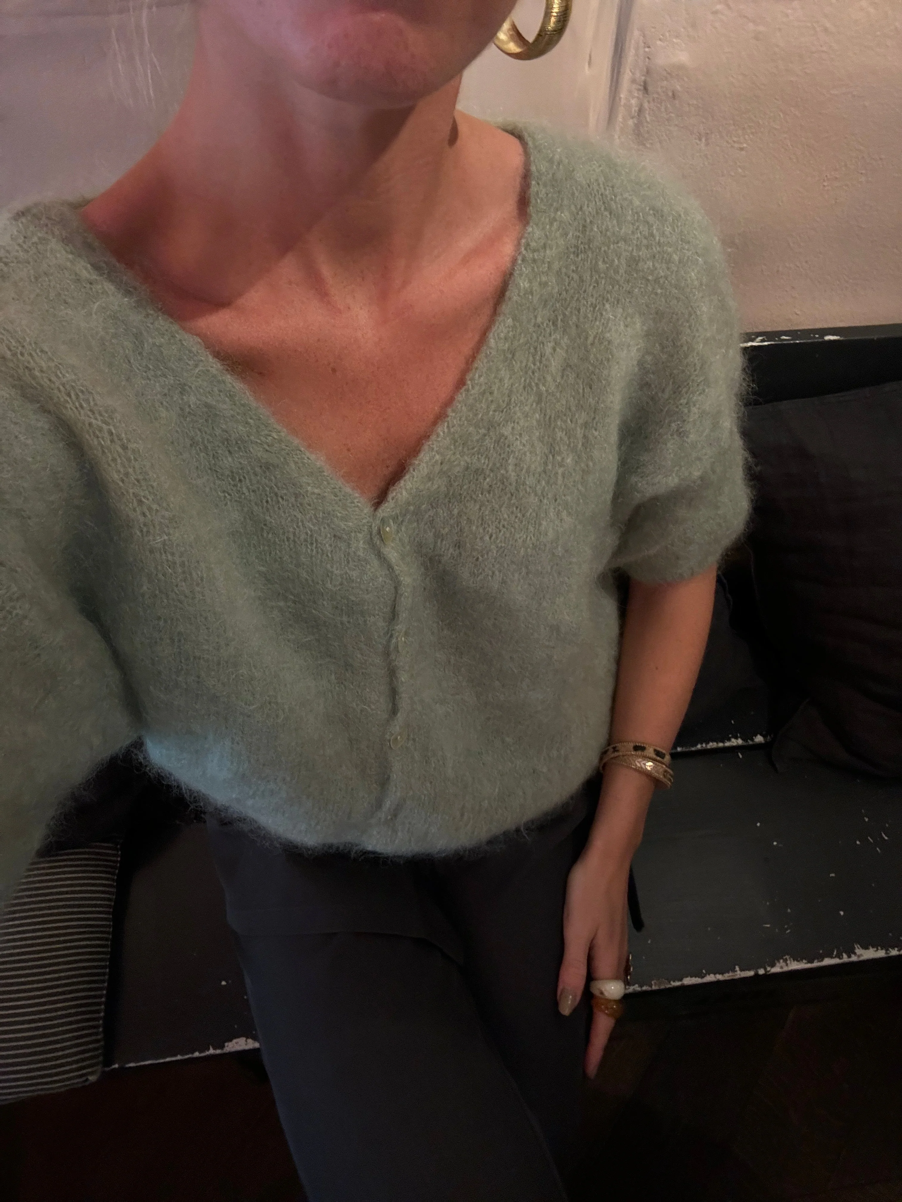 Annaly mohair cardigan - Sage green
