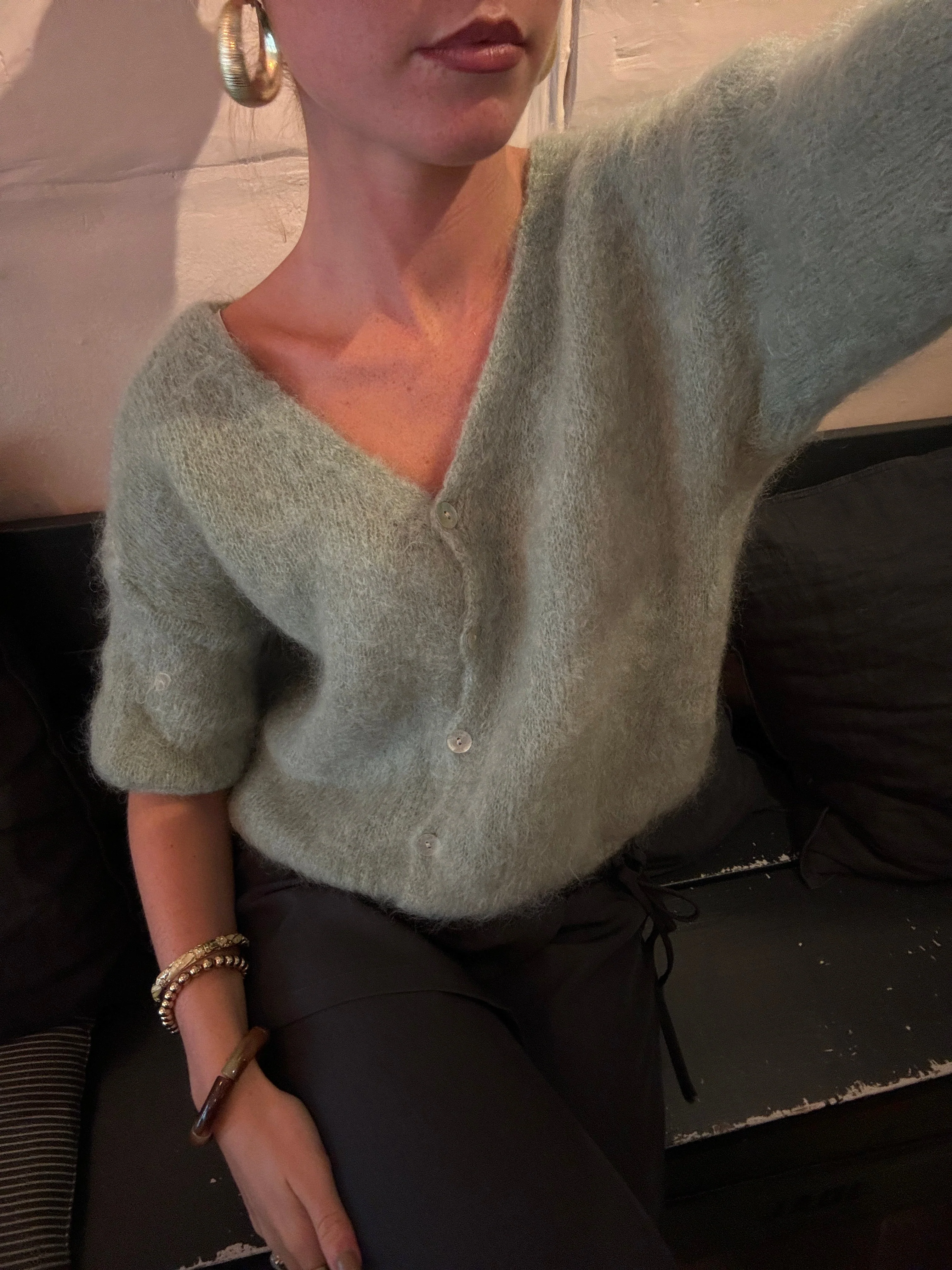 Annaly mohair cardigan - Sage green