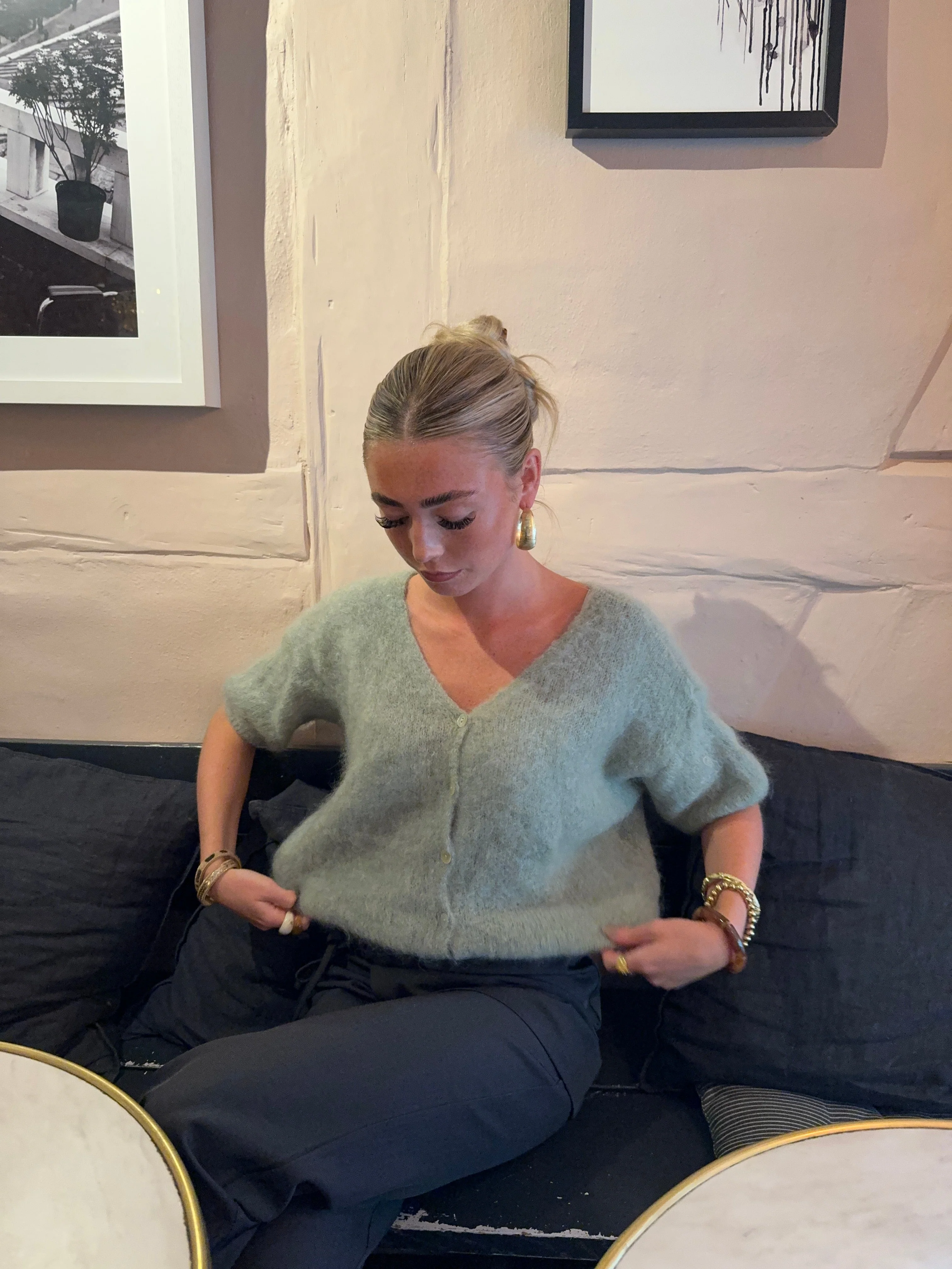 Annaly mohair cardigan - Sage green