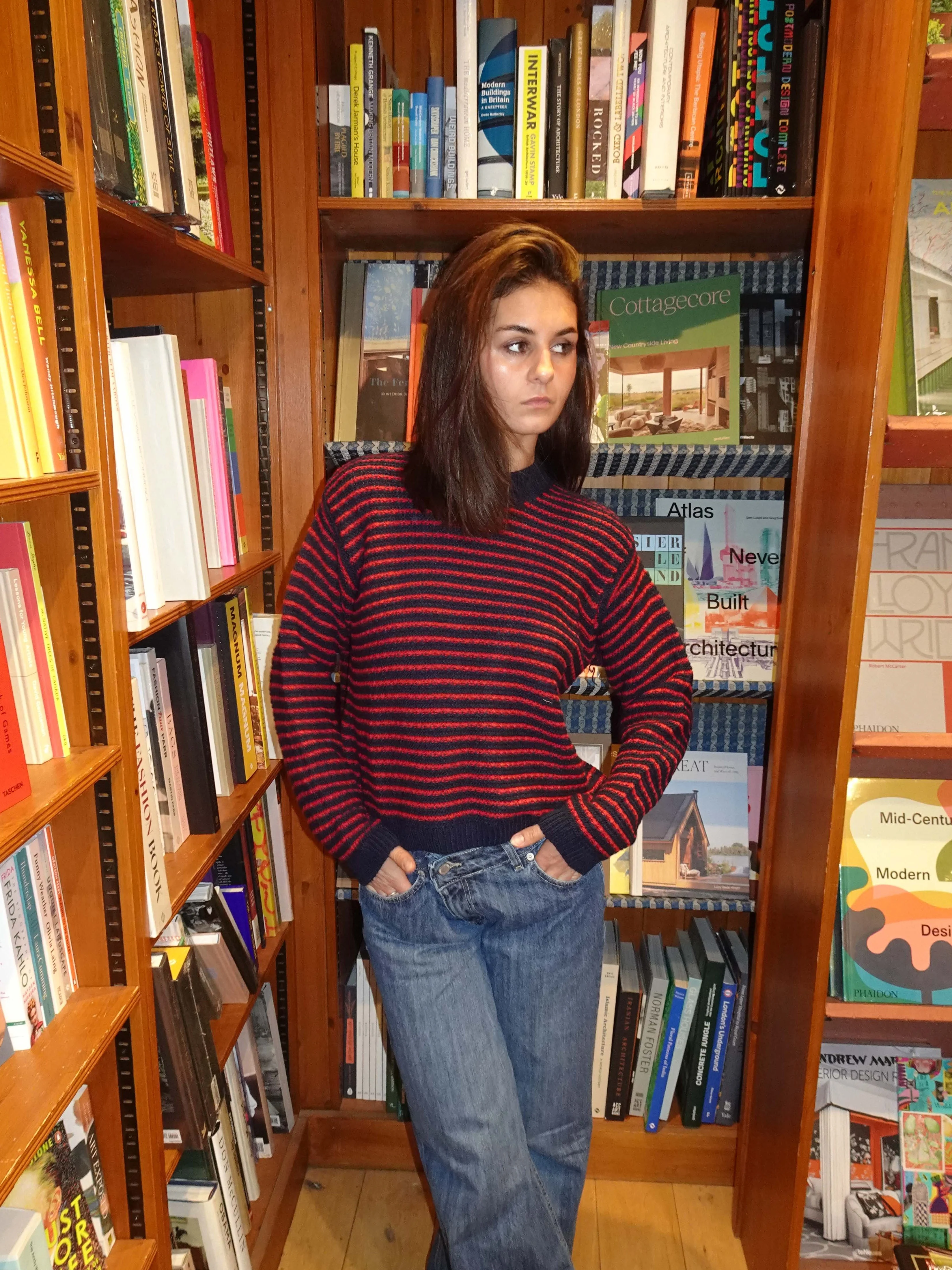 Dalina striped knit - Navy/red
