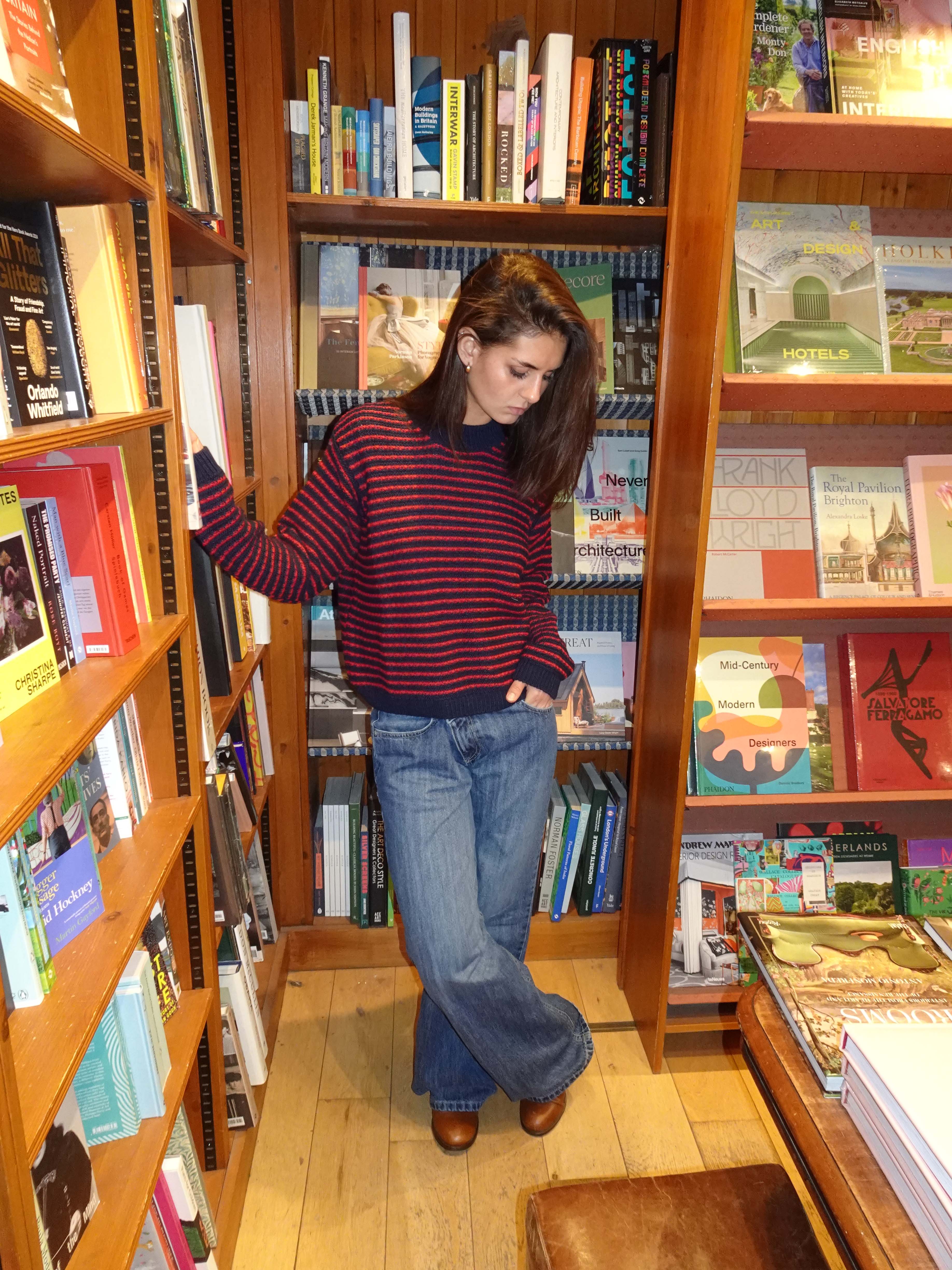 Dalina striped knit - Navy/red