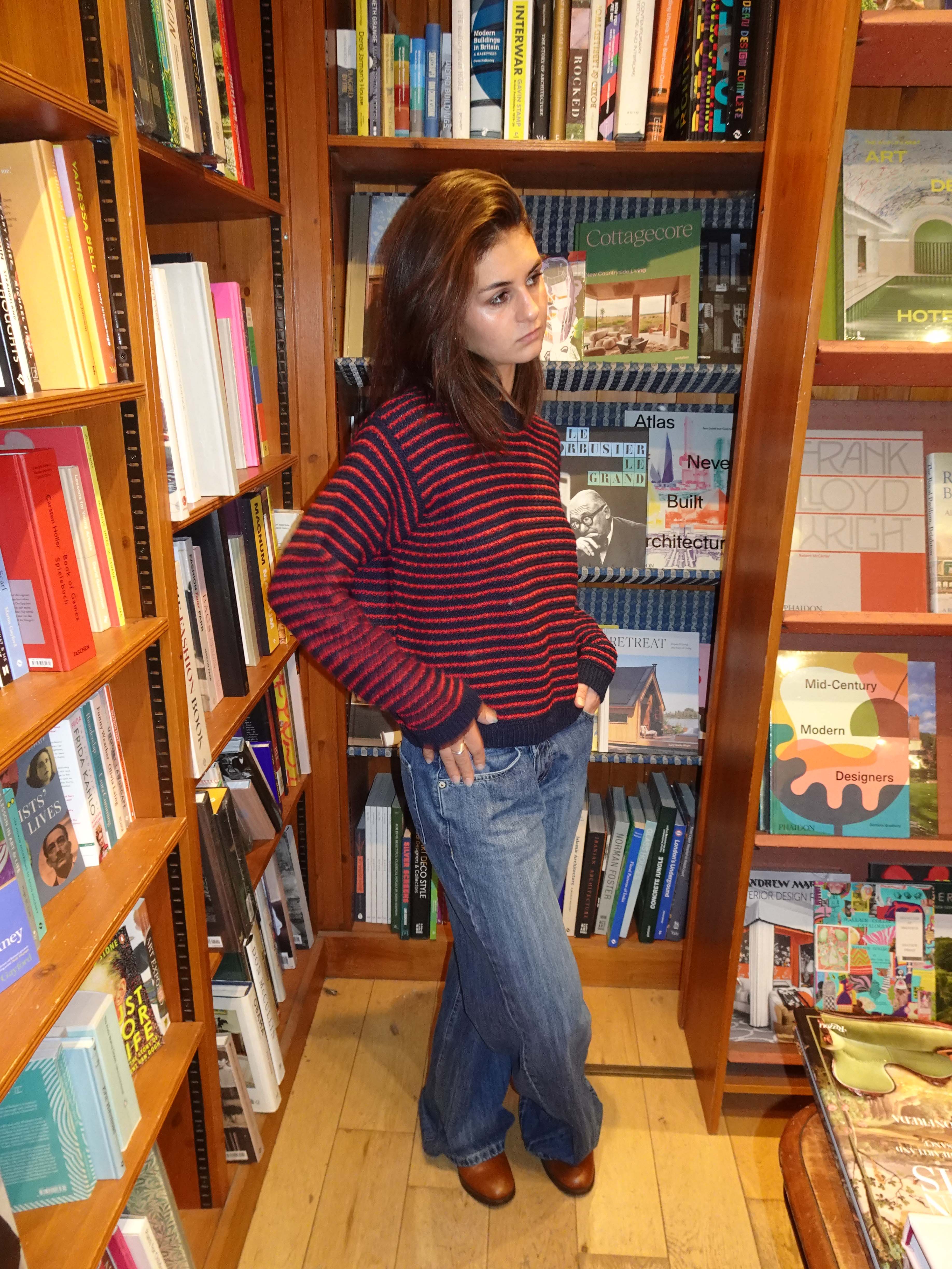Dalina striped knit - Navy/red