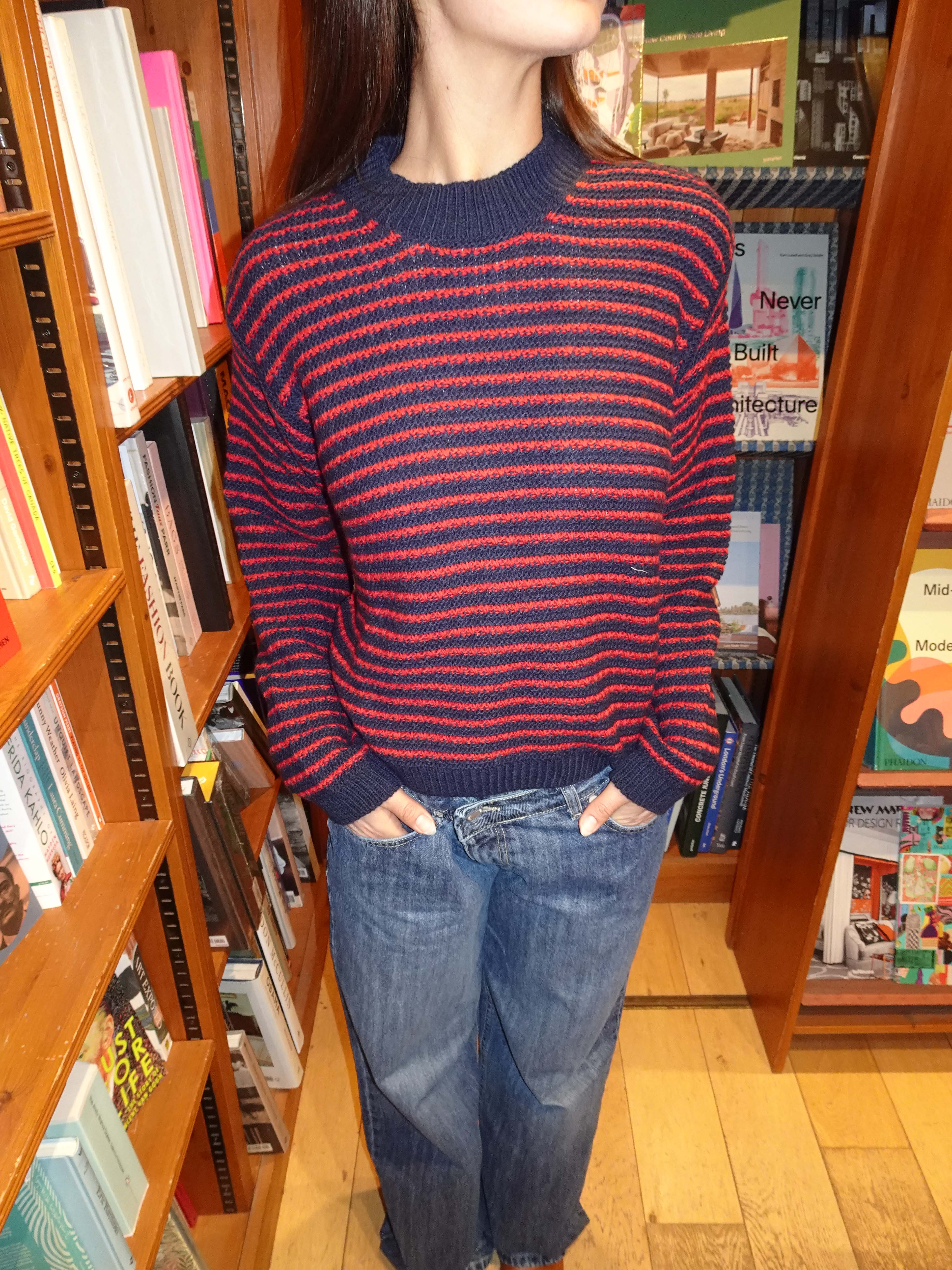 Dalina striped knit - Navy/red