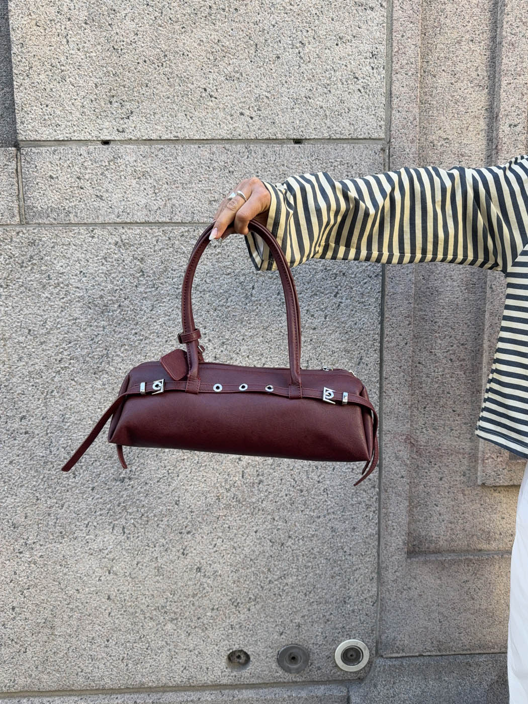 Bobby handbag with metal buttons - Red