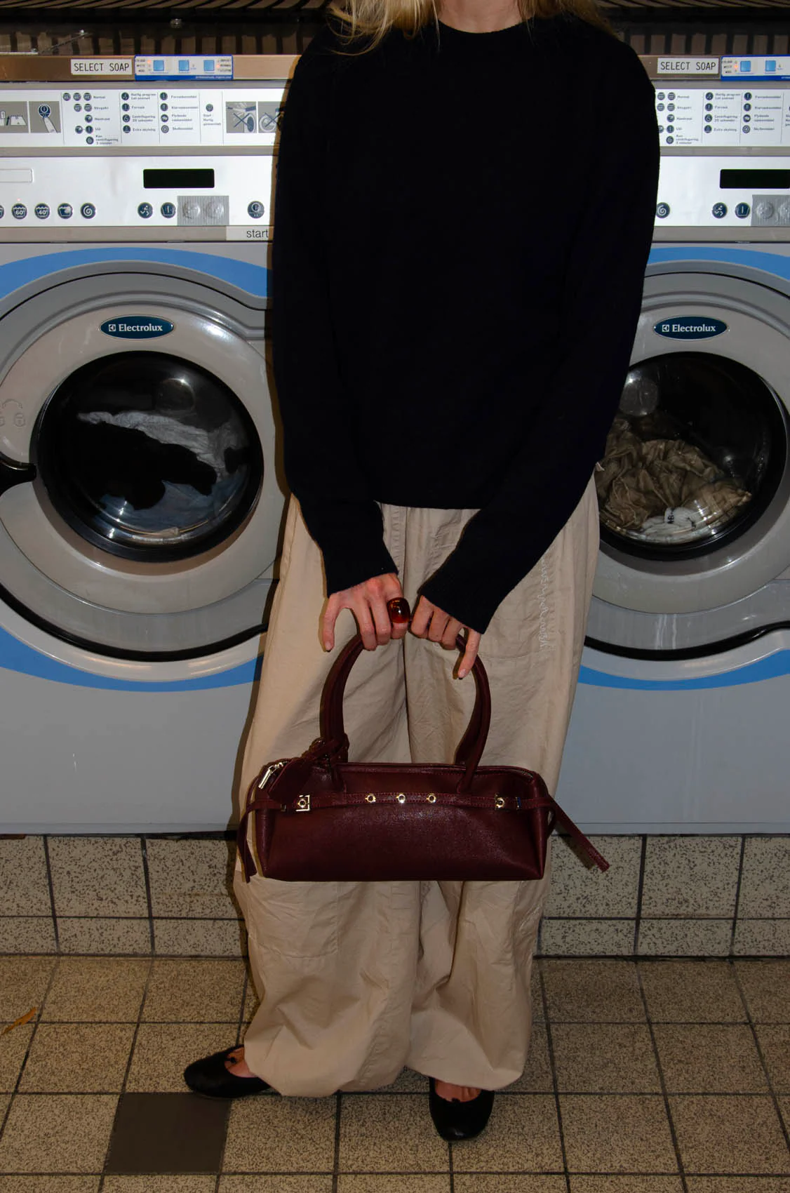 Bobby handbag with metal buttons - Red