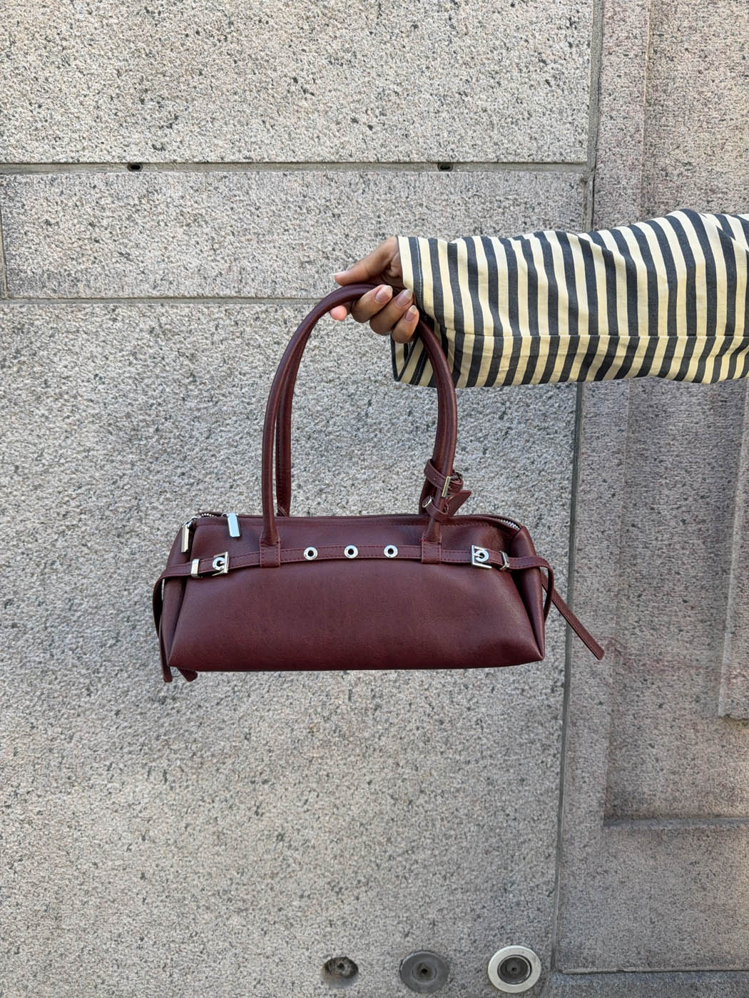 Bobby handbag with metal buttons - Red