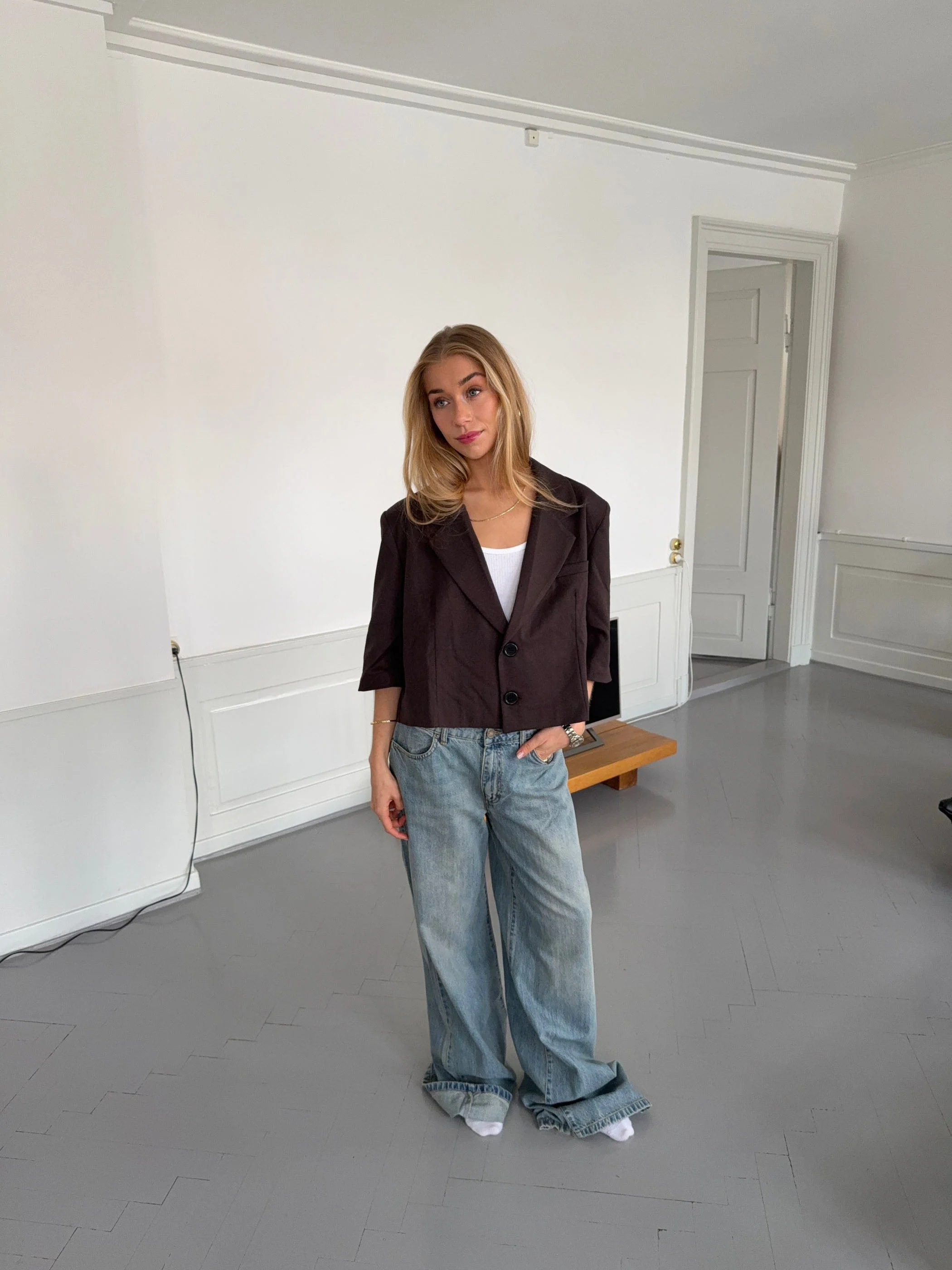 Carolyn cropped blazer - Brown