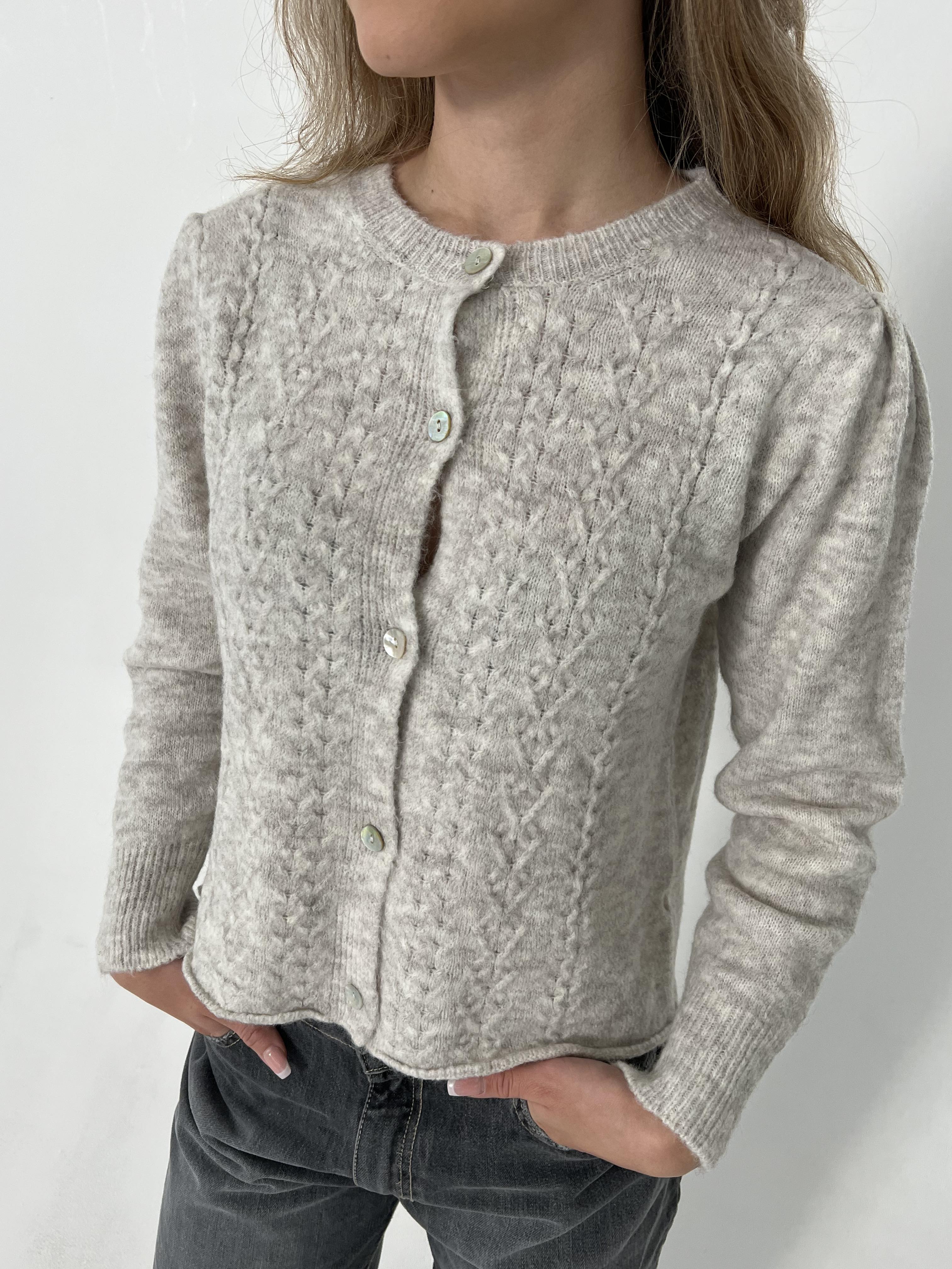 Cilla knitted cardigan - Light grey