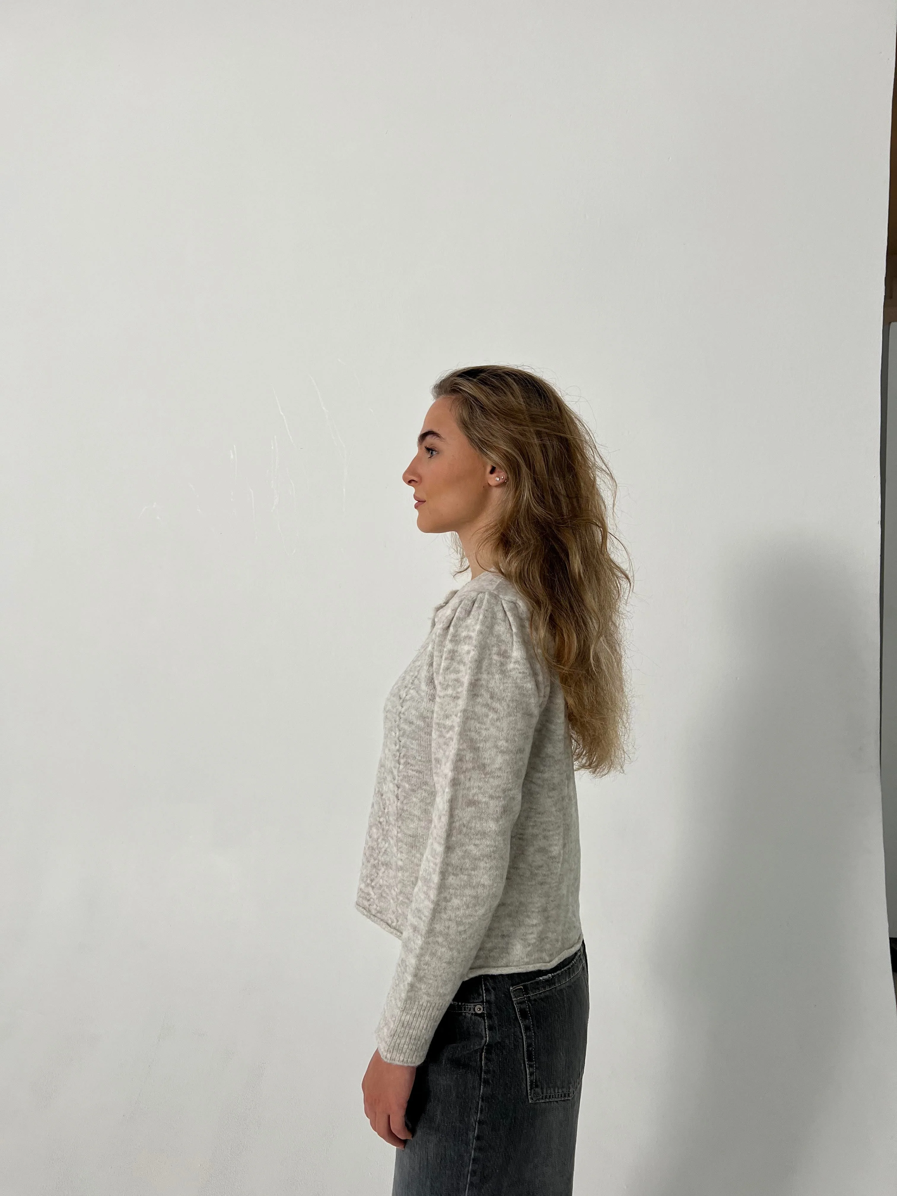Cilla knitted cardigan - Light grey