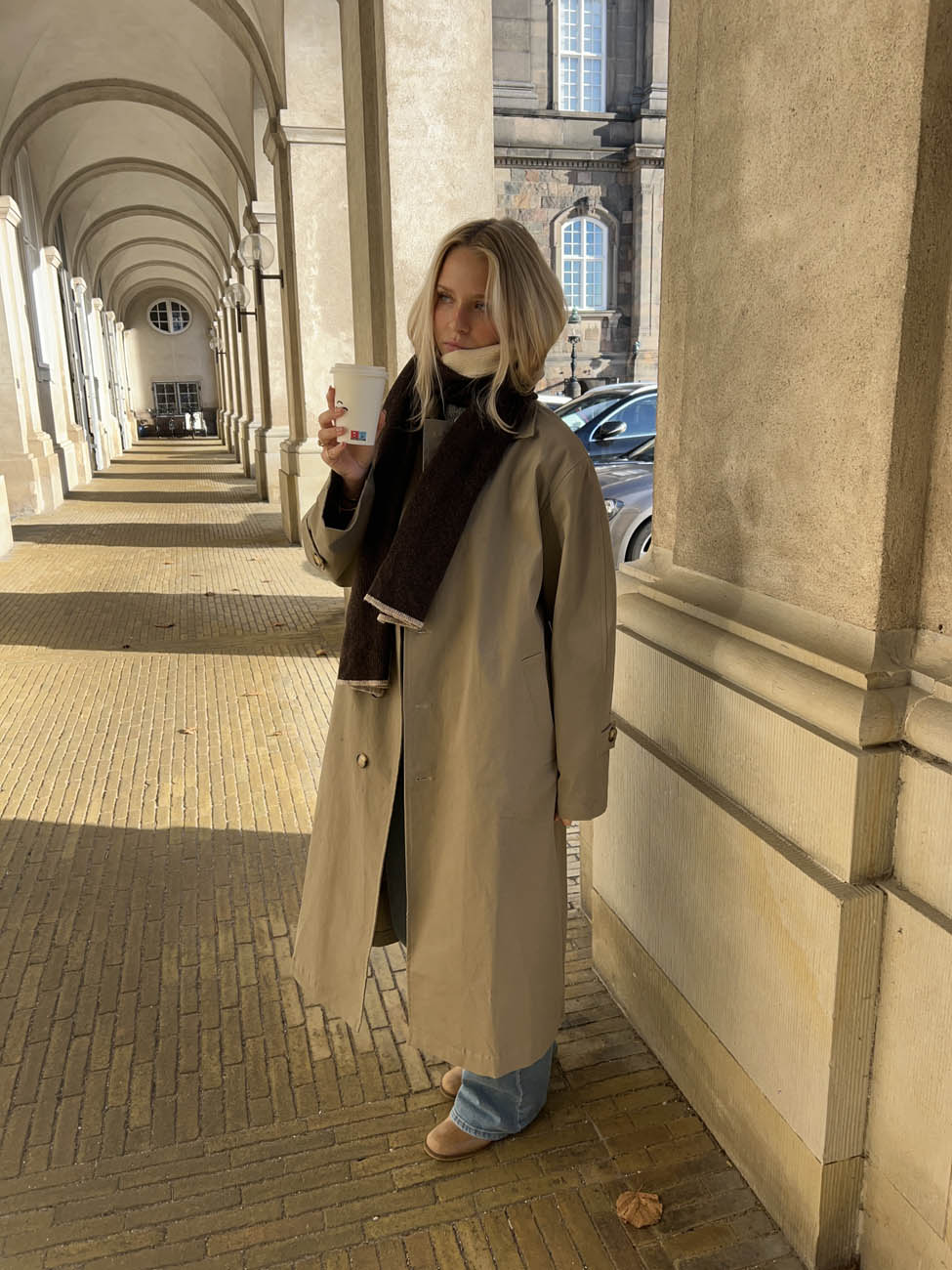 Liroline scarf – Brown/off-white