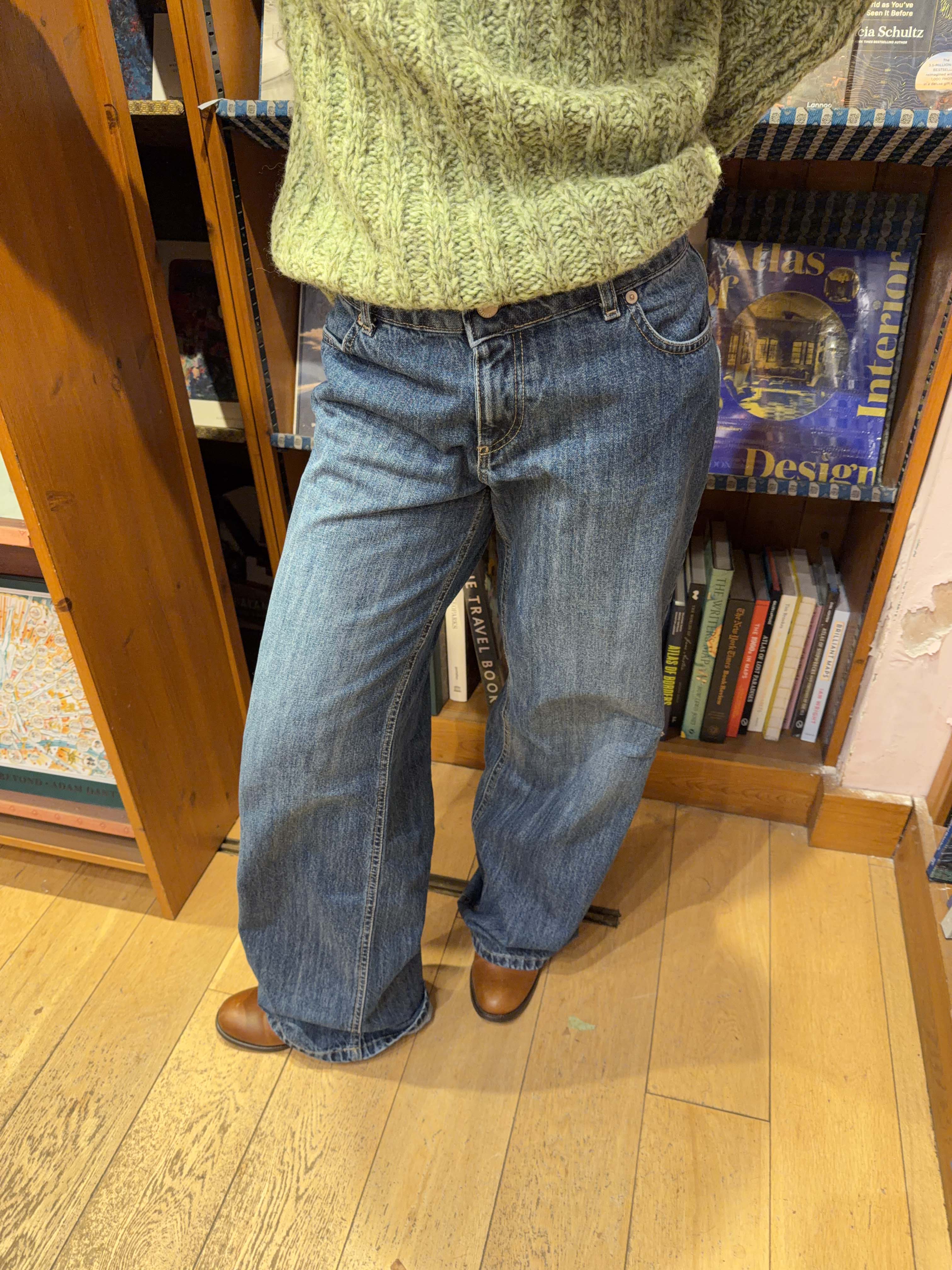 Floraline low waisted jeans - Blue denim