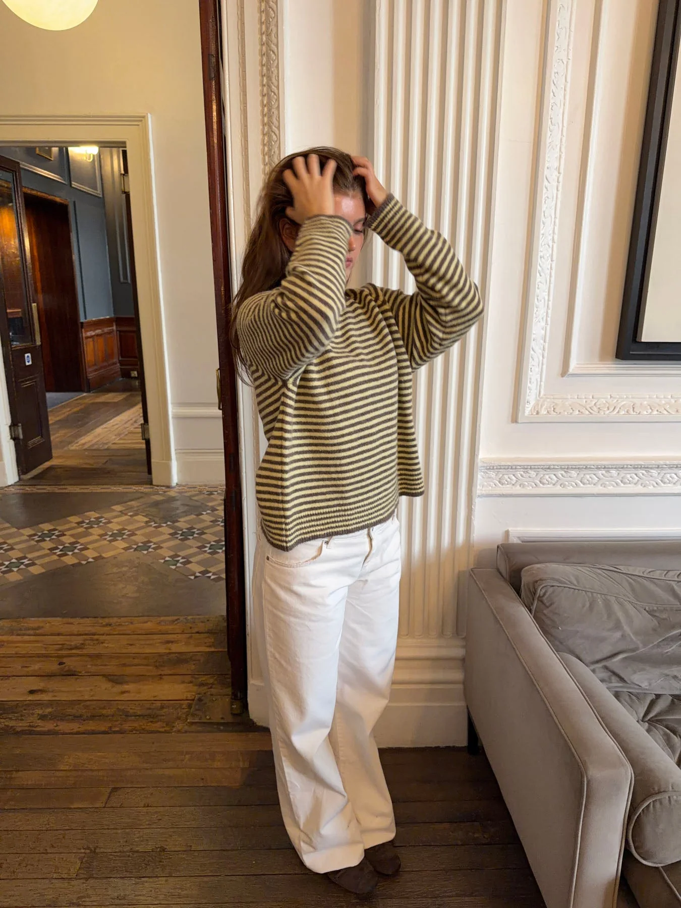Lulanna knit with stripes - Yellow/brown