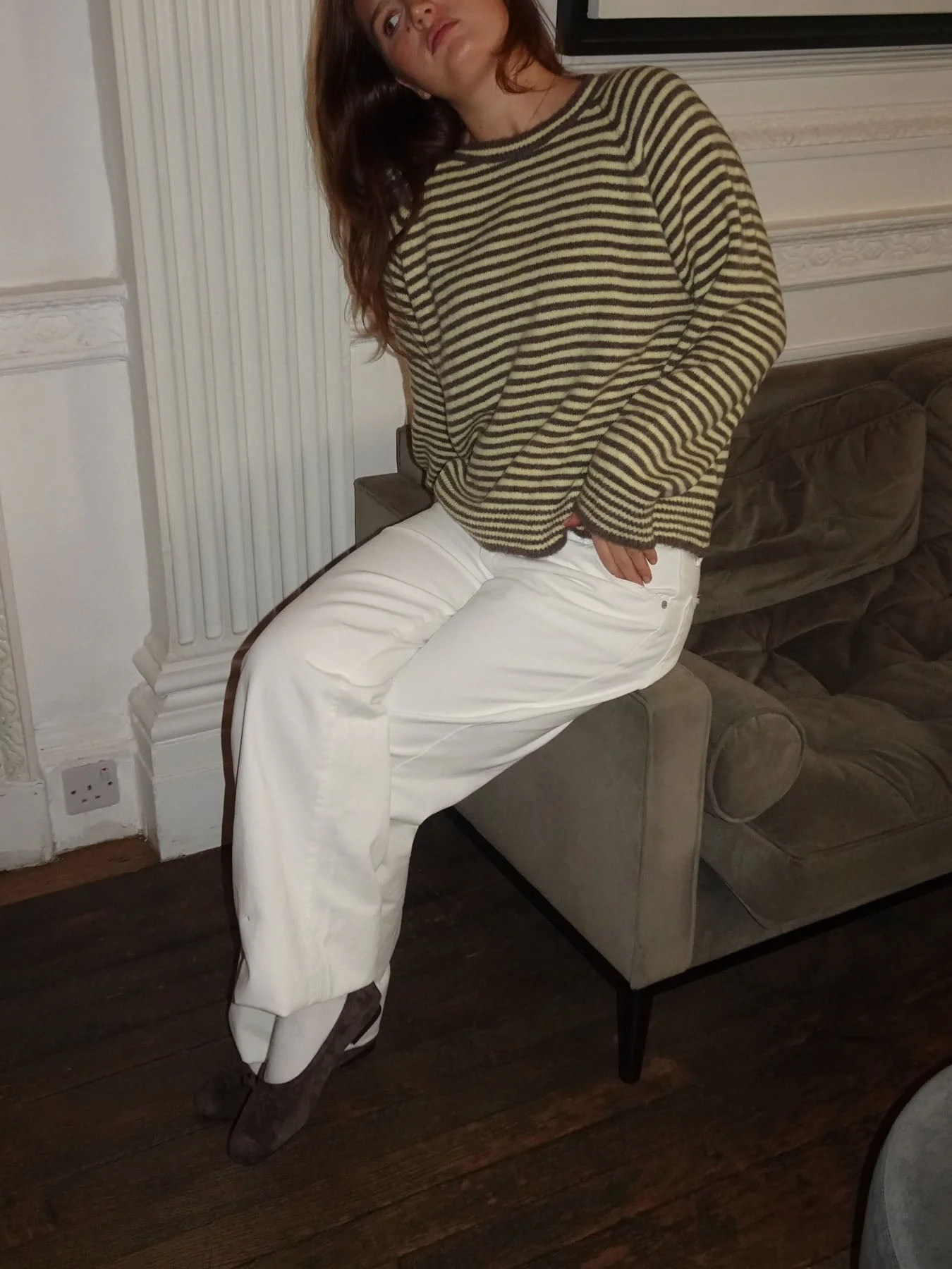 Lulanna knit with stripes - Yellow/brown