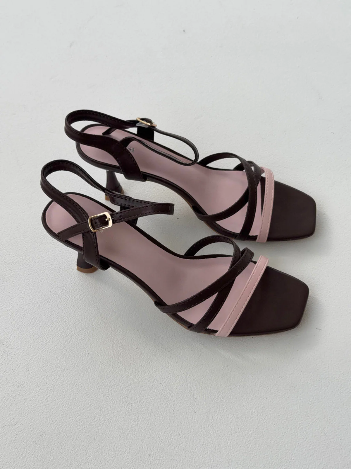 Tillia heels - Brown/pink