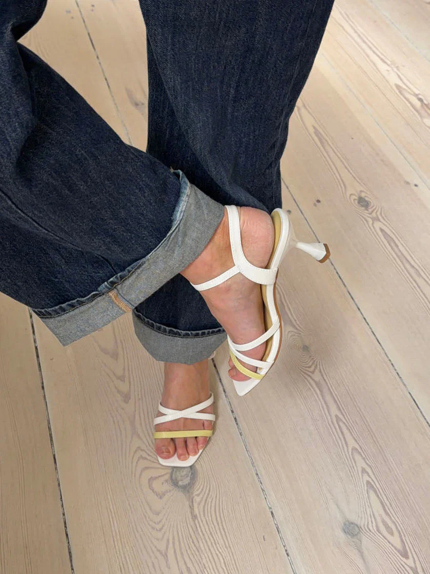 Tillia heels - White/yellow