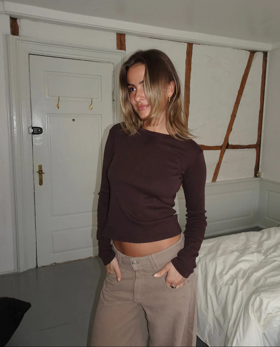 Roleo top with long sleeves – Brown