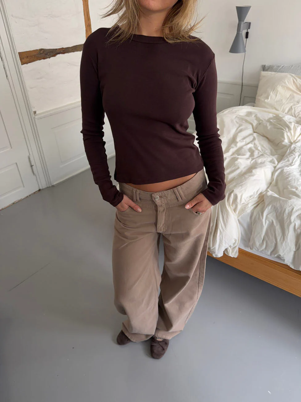 Roleo top with long sleeves – Brown
